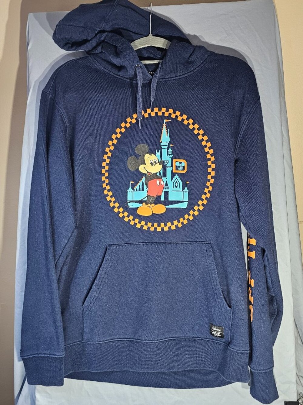 Vans Off The Wall Disney Mickey Mouse Magic Kingdom Castle Hoodie Navy Blue Medi